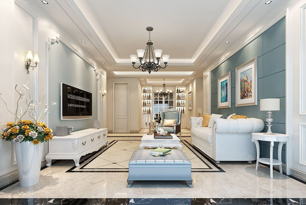 装修公司简欧风格室内装修效果图-客厅 装修公司简欧风格室内装修效果图-客厅