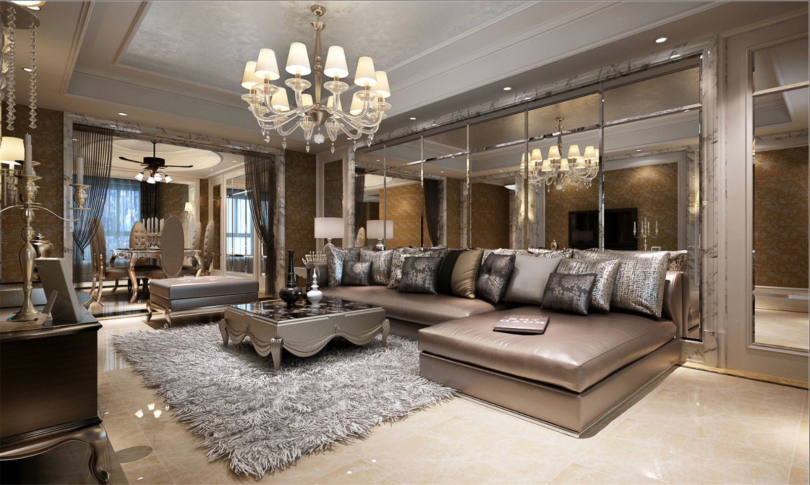 装修案例欧式复古风格室内装修效果图-客厅 装修案例欧式复古风格室内装修效果图-客厅