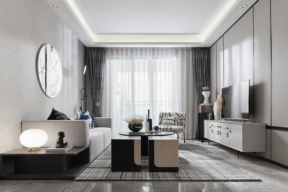 现代简约风格室内家装案例效果图-客厅 现代简约风格室内家装案例效果图-客厅