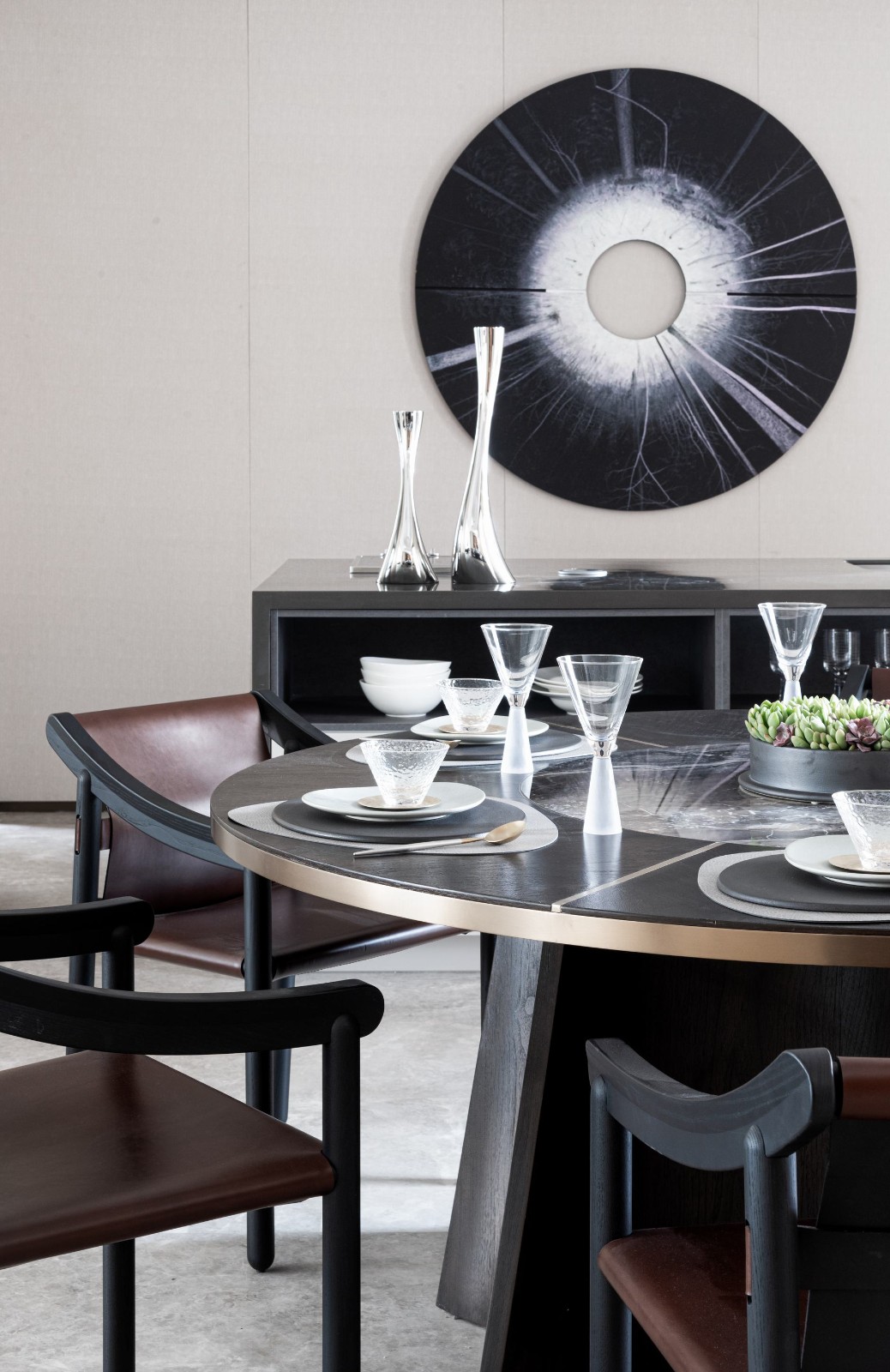 新中式风格家装设计室内装修效果图-餐厅 新中式风格家装设计室内装修效果图-餐厅