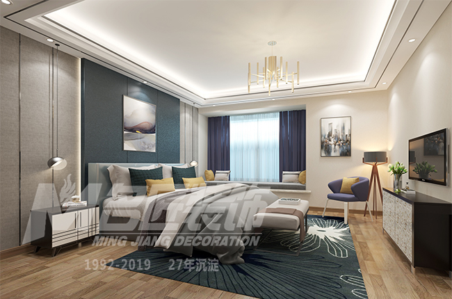 轻奢风格室内装修效果图-博奥城三居205平米-卧室 轻奢风格室内装修效果图-博奥城三居205平米-卧室
