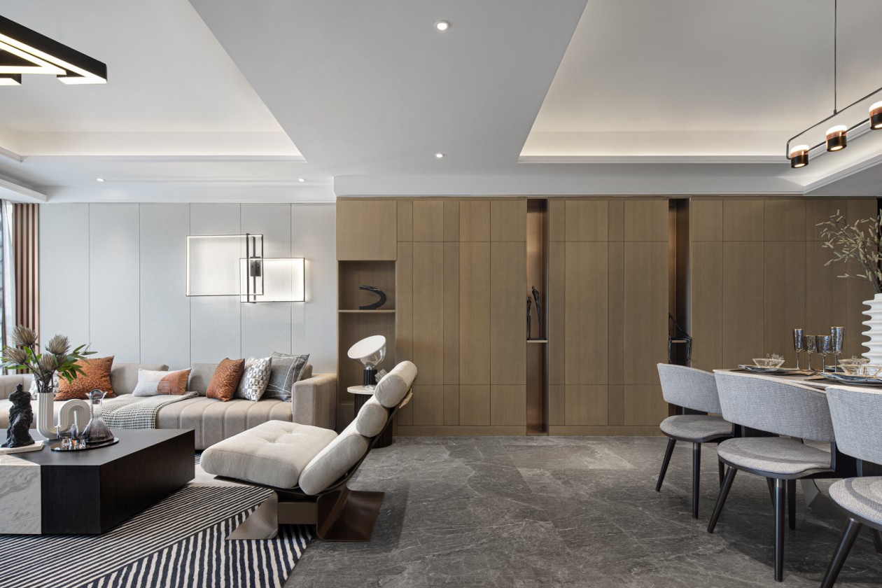 现代轻奢风格室内设计家装案例-客餐厅 现代轻奢风格室内设计家装案例-客餐厅