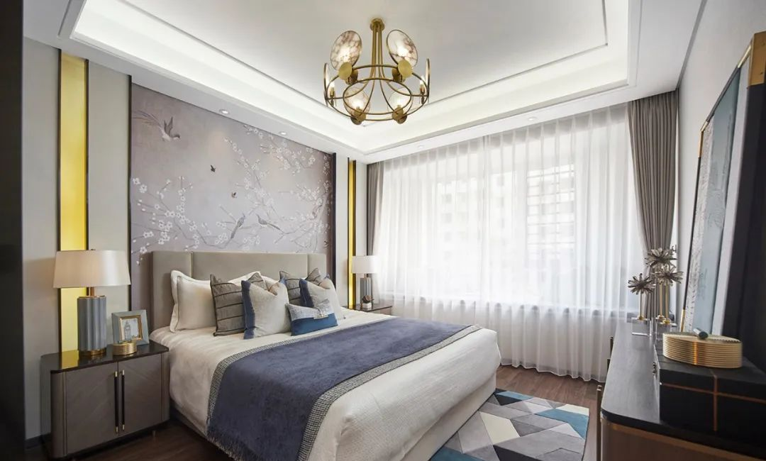 现代新中式风格室内设计家装案例-主卧 现代新中式风格室内设计家装案例-主卧