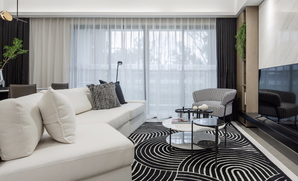 现代简约风格室内家装案例效果图-客厅 现代简约风格室内家装案例效果图-客厅