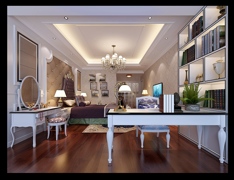 欧式风格室内装修设计效果图-东湖洲花园四居160平米-室内装修设计主卧 欧式风格室内装修设计效果图-东湖洲花园四居160平米-室内装修设计主卧