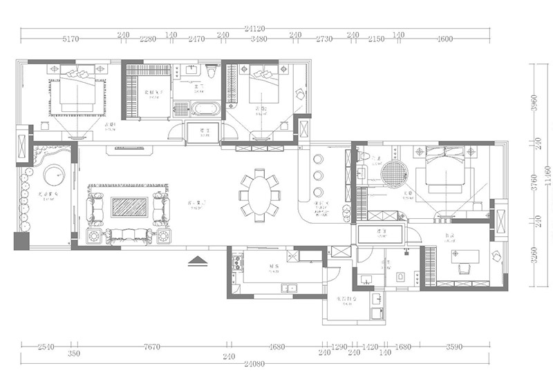 佛山装修公司简欧风格室内装修效果图-平面图 佛山装修公司简欧风格室内装修效果图-平面图