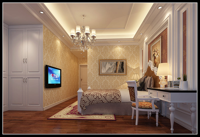 欧式风格室内装修设计效果图-东湖洲花园四居160平米-室内装修设计卧室 欧式风格室内装修设计效果图-东湖洲花园四居160平米-室内装修设计卧室