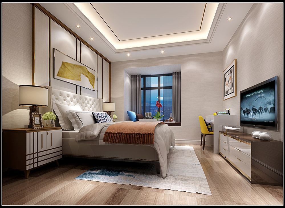 轻奢风格室内装修效果图-福临门四居255平米-卧室 轻奢风格室内装修效果图-福临门四居255平米-卧室